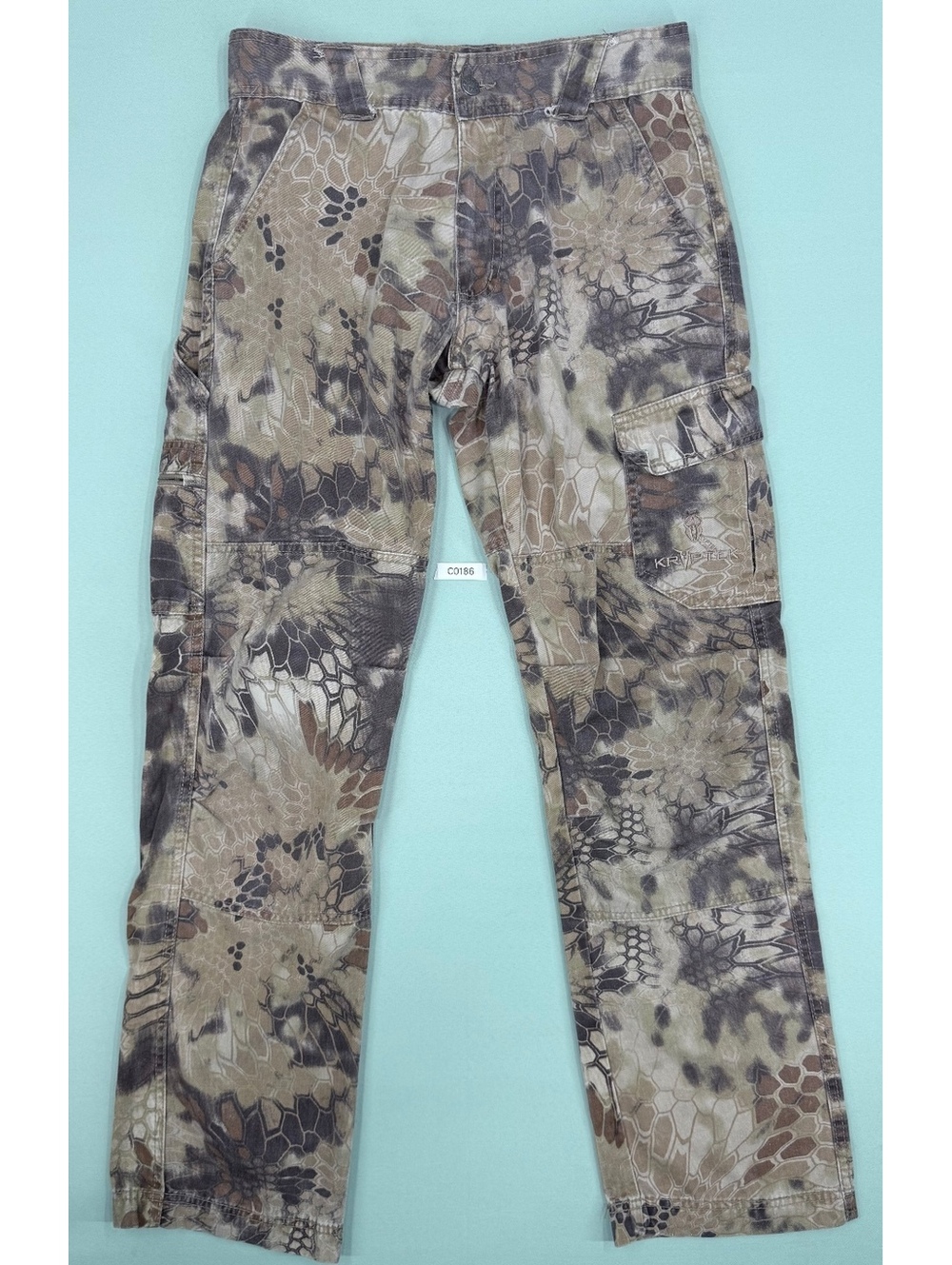Kryptek Camouflage Cargo Pants with Pocket Flap and Button Closure, SM